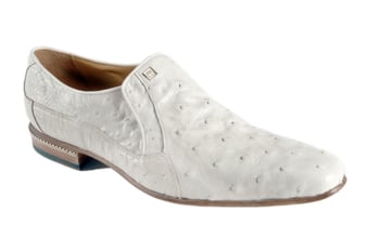 Mauri 4890/1 White Genuine Ostrich Loafers.