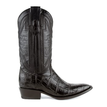 Ferrini "Stallion" Black Genuine Belly Alligator French Toe Cowboy Boots 10741-04