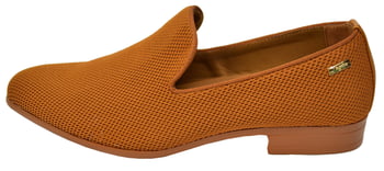 Tayno "Messina" Camel Woven Microfiber Slip-On Loafers