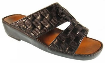 Mauri "1644" Brown Genuine Embossed Leather Sandals