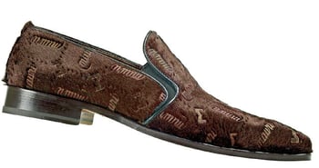 Mauri "Truffle" 4148 Brown All-Over Marbleized Pony Hair Genuine Leather Shoes With Mauri Laser Print