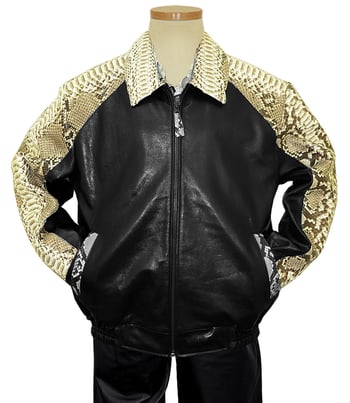 G-Gator Genuine Python Snake Skin / Leather Jacket 2095.