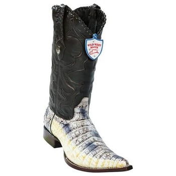 Wild West Natural Genuine Caiman Belly 3x Toe Cowboy Boots 2958249