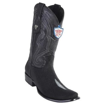 Wild West Black Genuine Stingray Dubai Toe Cowboy Boots 279F1205