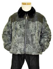 G-Gator Genuine Alligator / Persian Shearling Lamb Wool Jacket With Mink Fur Collar 2400