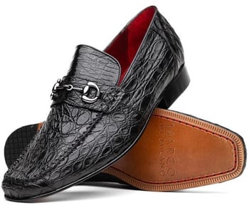 Marco Di Milano "Landro"  Black Genuine Alligator Loafer