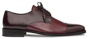 Mezlan Soka 15089 Burgundy Calfskin and Deerskin Combination Derby Shoes