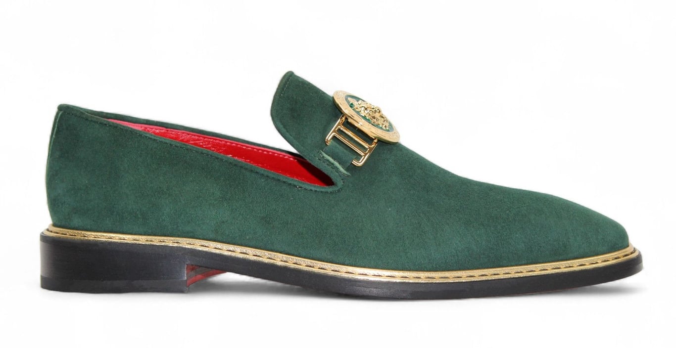 mens green suede dress shoes New York Loafer Sister In Suede Green / 39
