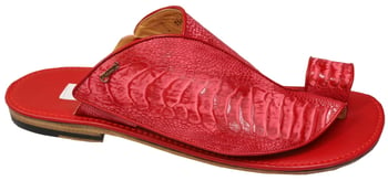 Mauri 1951 Red Genuine Ostrich Leg Sandals