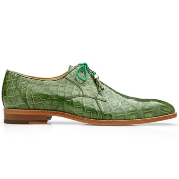 Belvedere Lago Pistachio Genuine Alligator Derby Shoes 14010