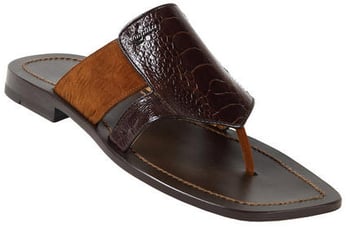 Mauri 1988 Rust Genuine Ostrich/Mauri Embossed Suede Sandals