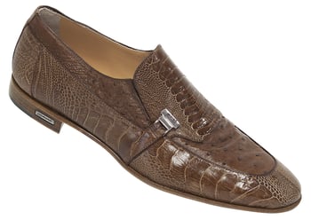 Mauri "4693" Tabac Genuine Ostrich Leg / Ostrich Dressy Loafer Shoes