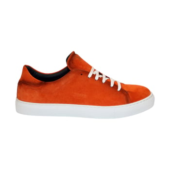 Duca Di Matiste "Cremona" Orange Genuine Italian Suede Leather Sneakers.