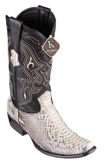 King Exotic Natural Genuine Python Skin Dubai Square Toe Cowboy Boots 4795749