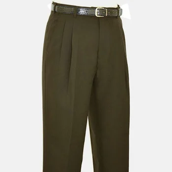 Pronti Olive Green Wide Leg Slacks P731