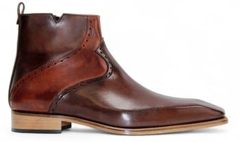 Duca Di Matiste "Pedaso" Chocolate / Brandy Genuine Italian Calf Leather Ankle Boots.