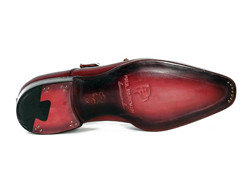 Paul Parkman PP3851 Black / Burgundy Genuine Leather Double Monkstrap Shoes