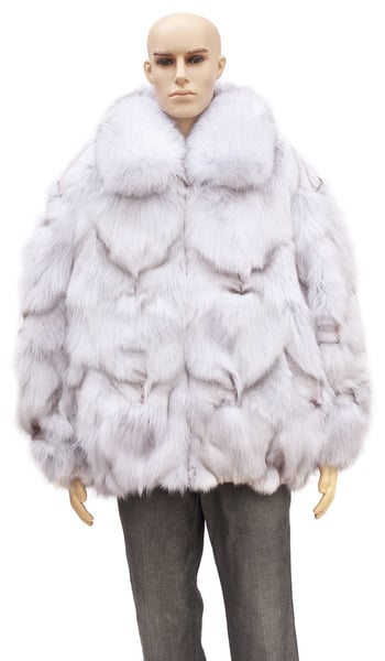 Winter Fur Natural Blue Fox Jacket With Full Skin Fox Collar M11R01NA