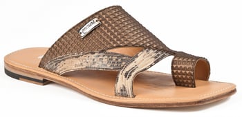 Mauri "1260/5" Brown / Bronze Genuine Tejus / Fabric Slide-In Open Toe Sandals.