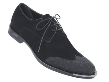 Mauri 4395 Black Genuine Stingray / Suede Oxford Shoes