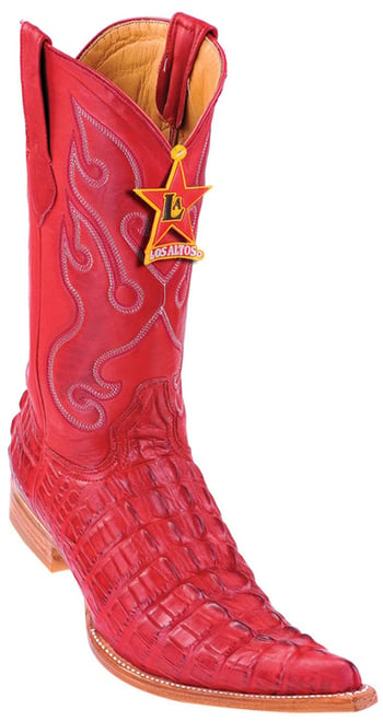 Los Altos 3960112 Red All-Over Aligator Print 6X Toe Cowboy Boots