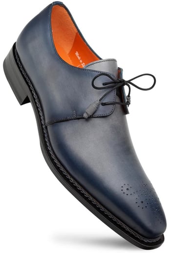 Mezlan "Principe" Grey / Rust Genuine Calfskin Leather Derby Shoes 20842.