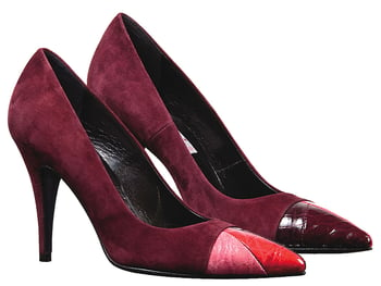 Mauri Ladies "Intimidating" 7566 Ruby Red / Fucsia Genuine Alligator / Suede Pump