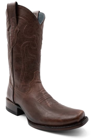 Ferrini "Wyatt" Chocolate Genuine Full Grain Leather Narrow Square Toe Cowboy Boots  14671-09