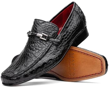 Marco Di Milano "Fabro" Black Genuine Alligator Leather Loafer