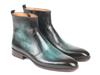 Paul Parkman "BT487TRQ" Turquoise Burnished Side Zipper Boots.