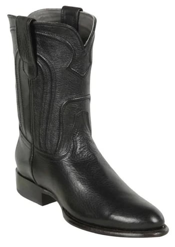 Los Altos Black Belmont Round Roper Toe Cowboy Boots 692105