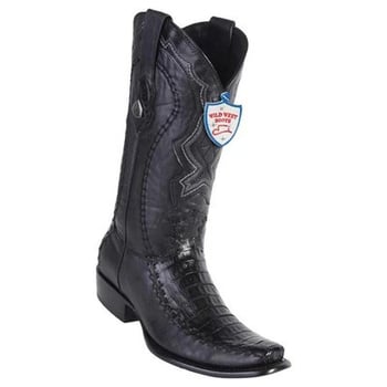 Wild West Faded Black Genuine Caiman Belly Dubai Toe Cowboy Boots 279F8205