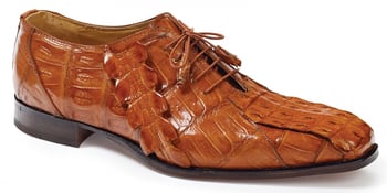 Mauri "Pellegrini" 4844 Cognac Genuine Baby Crocodile / Hornback Tail Shoes.