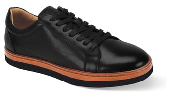 Giovanni "Porter" Black Genuine Calfskin Sneakers.