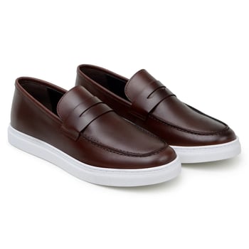Belvedere Elliot Brown Nappa Leather Penny Loafer hand-stitched sole