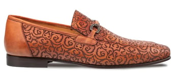 Mezlan Alcaraz Men's Cognac Laser-Printed Calfskin Bit Loafer 21586.