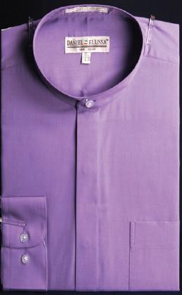 Daniel Ellissa Lavender Banded Collar Shirt With Button Cuff DS3001C