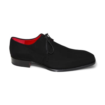 Emilio Franco "Gabriele" Black Genuine Italian Suede Leather Lace-Up Dress Shoes.