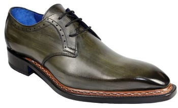 Emilio Franco "Ciro" Ash Grey Genuine Calfskin Oxford Shoes.