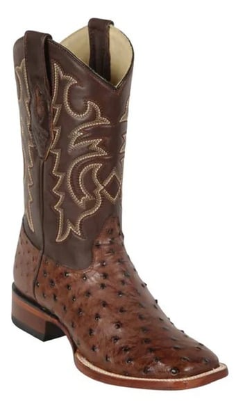 Los Altos Kango Genuine Full Quill Ostrich Wide Square Toe Cowboy Boots 8220360