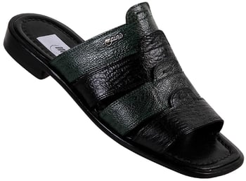 Mauri  "1354" Black / Forest Green Genuine Shark Sandals