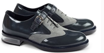 Mauri "4781" Three Tone Grey Genuine Crocodile / Suede / Calf Leather Shoes.