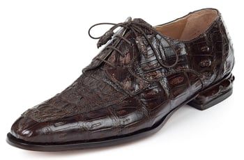 Mauri "Arsenal" 4642 Dark Brown Genuine Baby Crocodile / Hornback Crown Dress Shoes