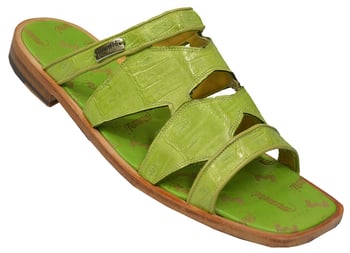 Mauri "1492" Lime Green Genuine Crocodile Sandals.