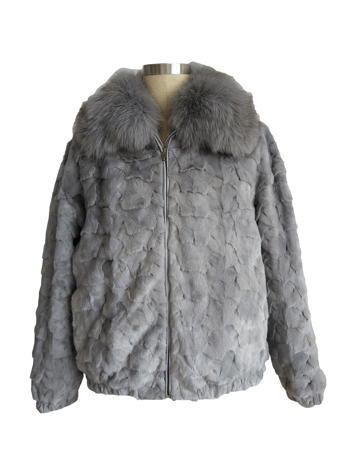 Winter Fur Sapphire Genuine Diamond Mink Bomber Jacket M49R01SAF.