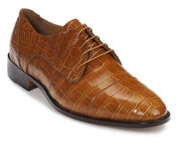 Mauri "Adige" 4896 Cognac Genuine Baby Alligator Lace-Up Shoes.