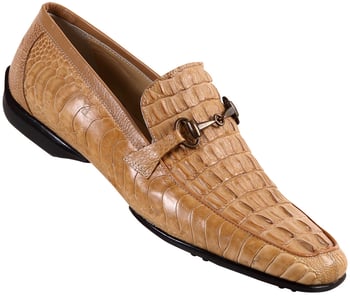 Mauri  "Launch" 9234 Dark Dune Genuine Hornback Crocodile / Ostrich Leg Shoes