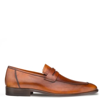 Mezlan Cognac Genuine Calfskin Leather Penny Loafer E20243.