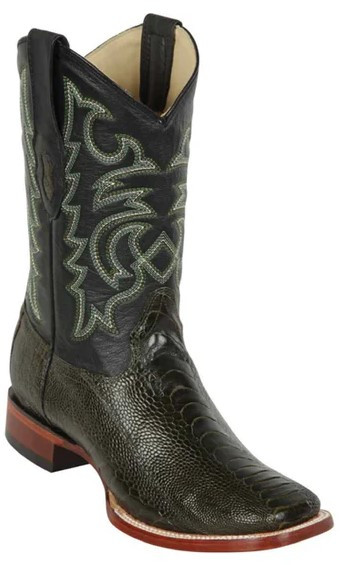 Los Altos Olive Green Genuine Lizard Round Roper Toe Cowboy Boots 8220545