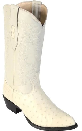 Los Altos Winterwhite Genuine Full Quill Ostrich J Toe Cowboy Boots 990304